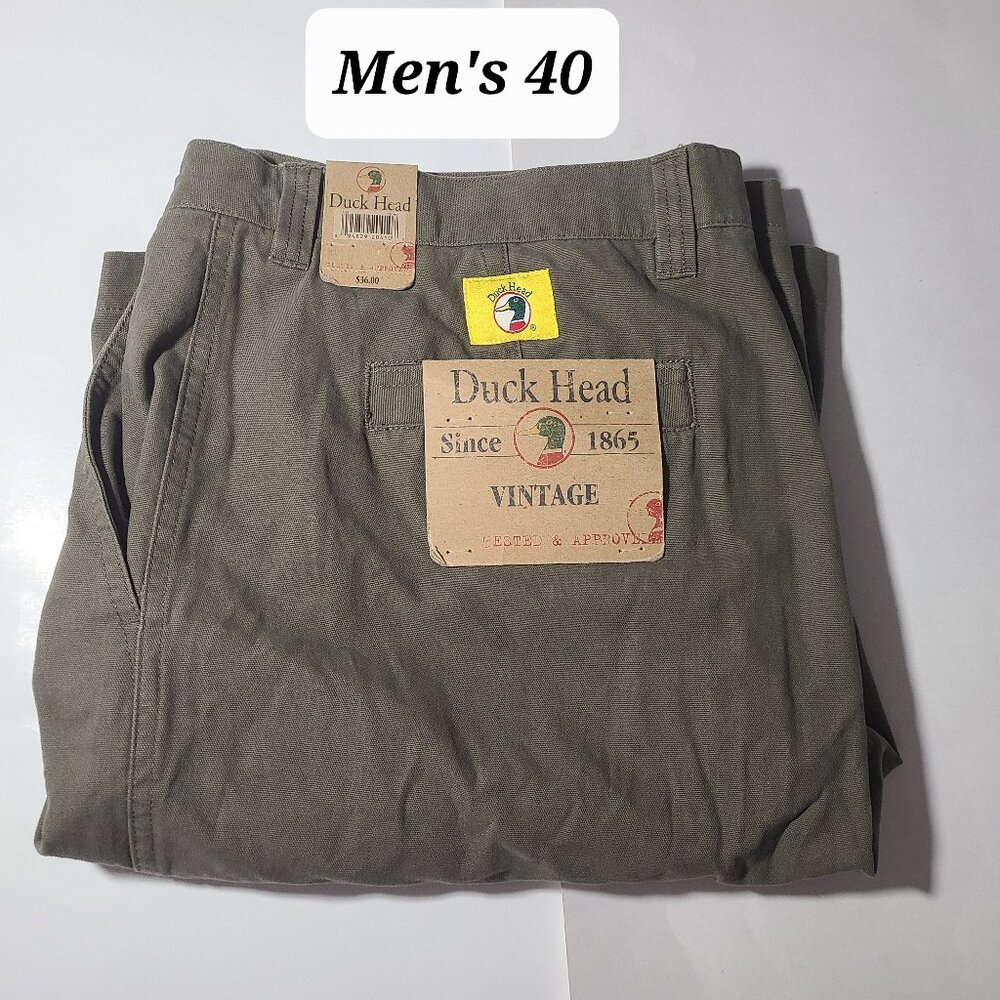 Duck Head Green Canvas Shorts Size 40 NWT